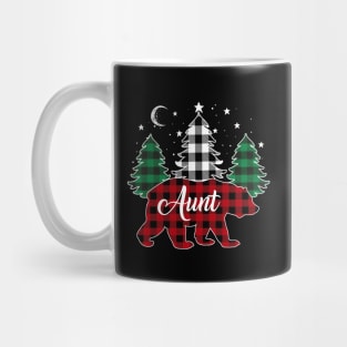 Aunt Bear Buffalo Red Plaid Matching Family Christmas Mug